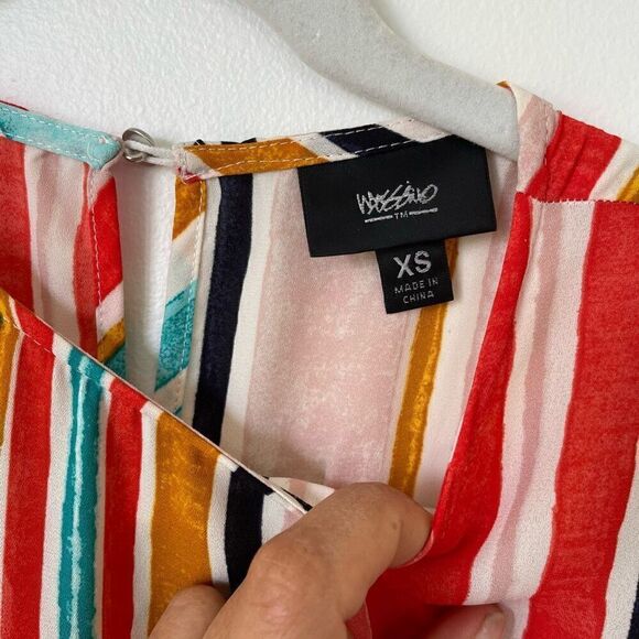 Target Mossimo Colorful Striped Midi Dress Cocktail Sleeveless Size XS Fun - Picture 7 of 10